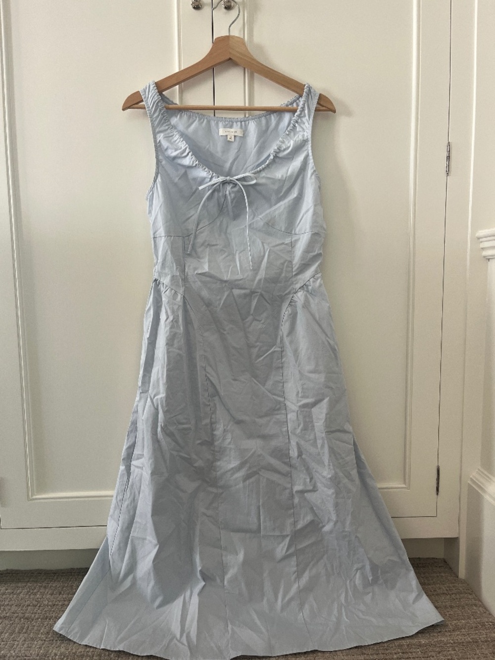 Baby Blue Corset-Style Midi Dress